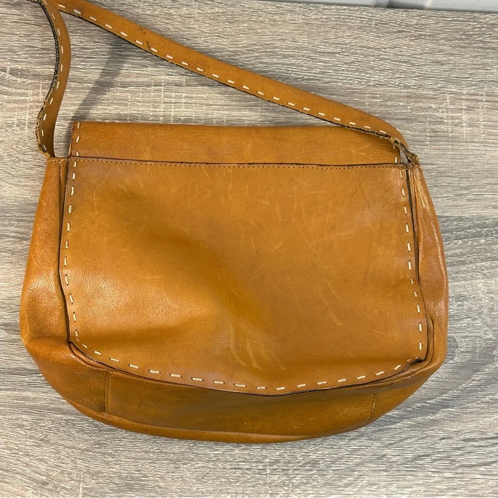 ADRIENNE VITTADINI Brown  Leather Saddle Shoulder Bag‎ Vintage